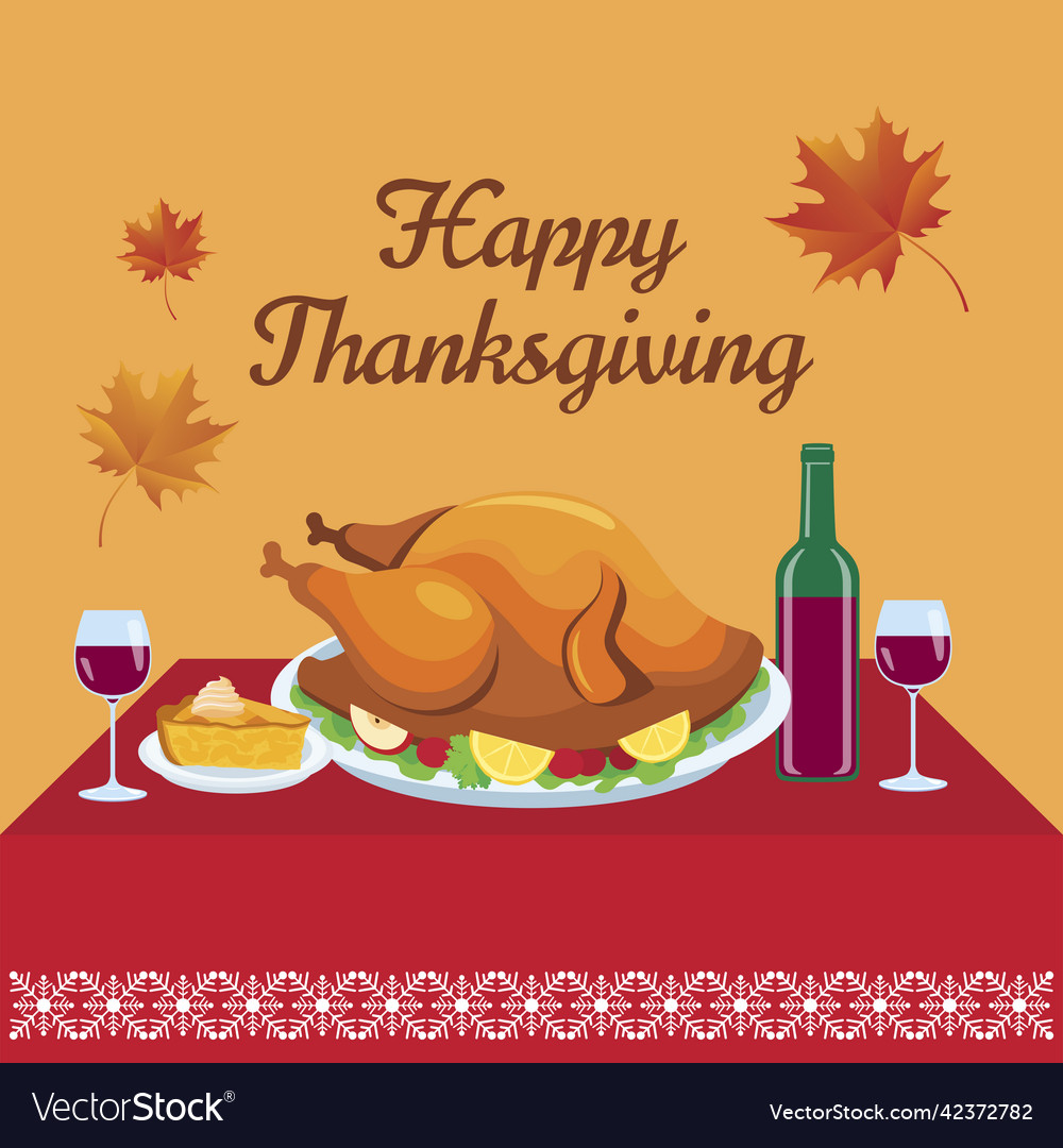 Happy thanksgiving greeting card Royalty Free Vector Image