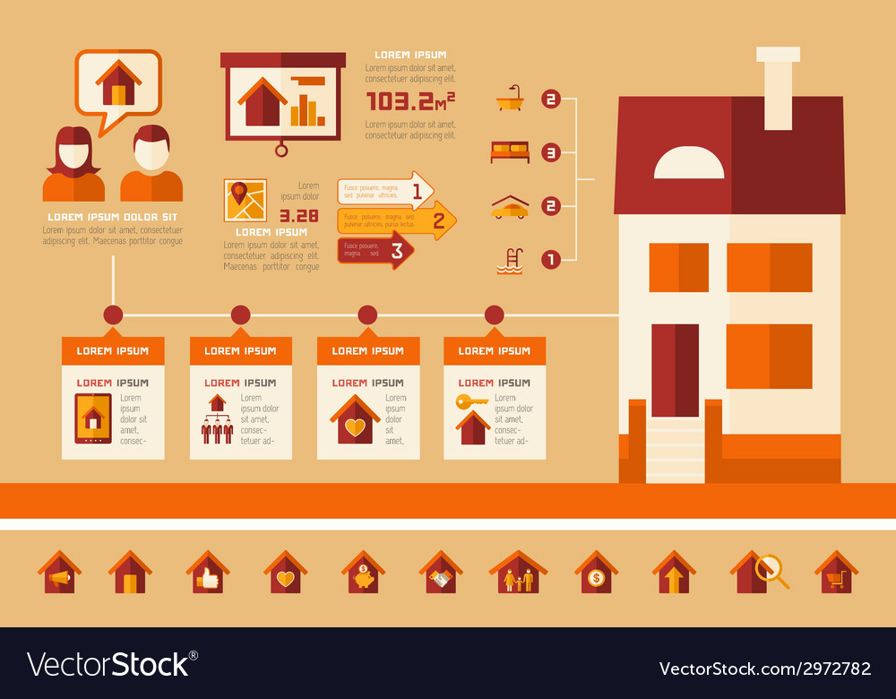 Real estate infographics Royalty Free Vector Image