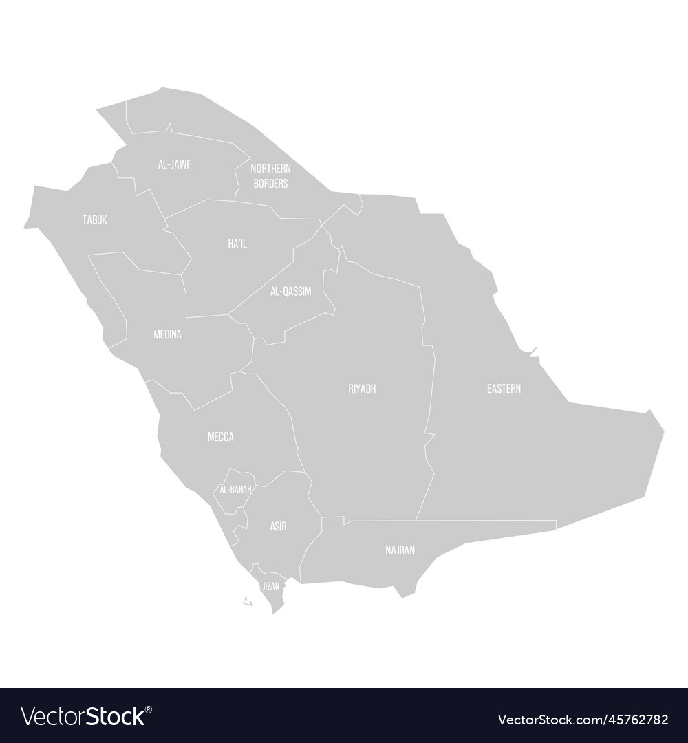 Saudi arabia political map of administrative vector image