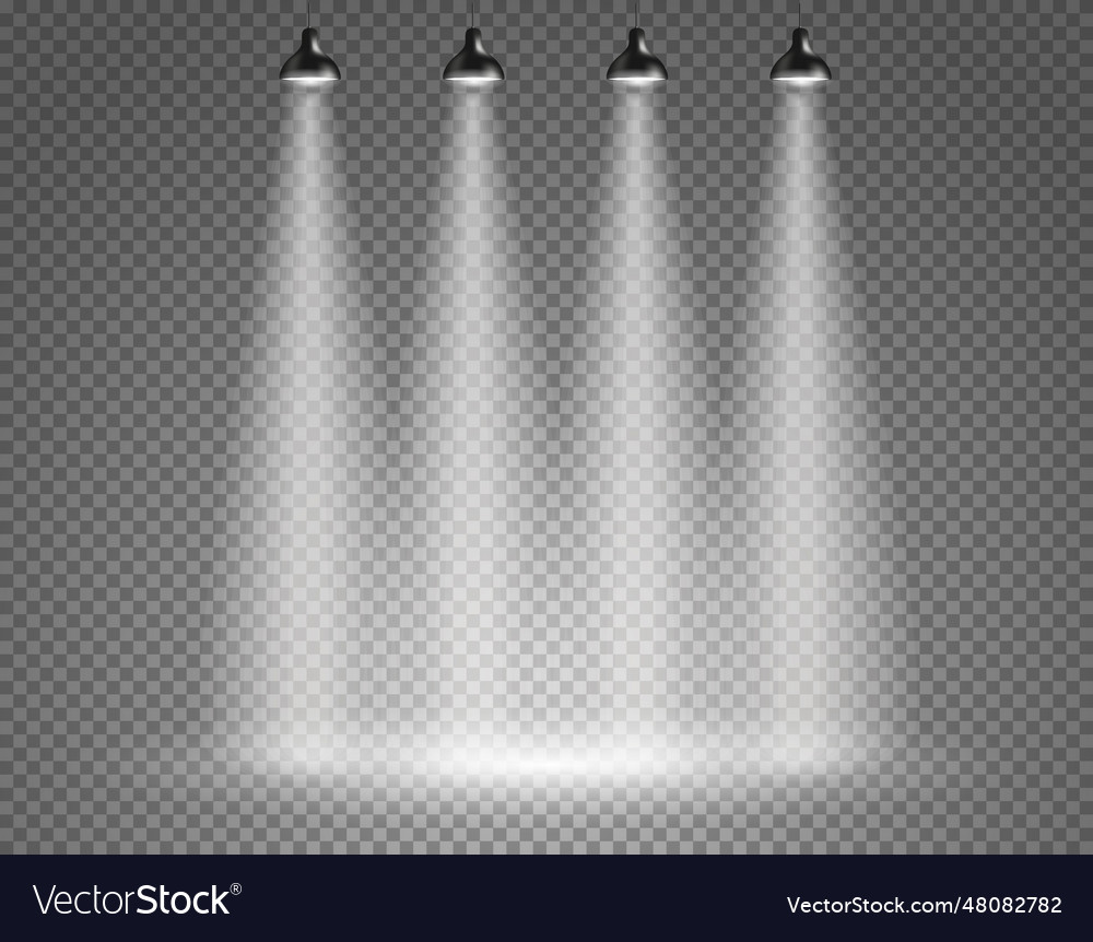 Scene with spotlights on transparent background Vector Image