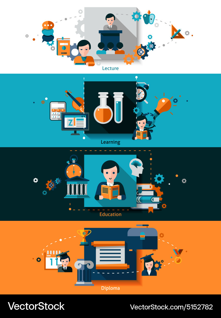 University Banner Set Royalty Free Vector Image