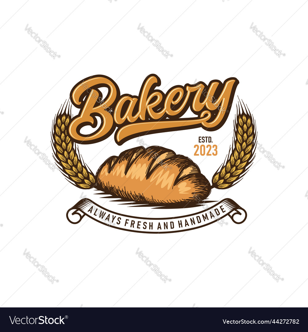 Vintage retro bakery logo badges and labels stock Vector Image