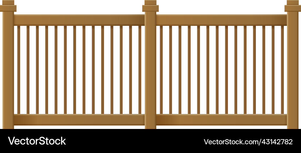 Wooden balcony fence composition Royalty Free Vector Image