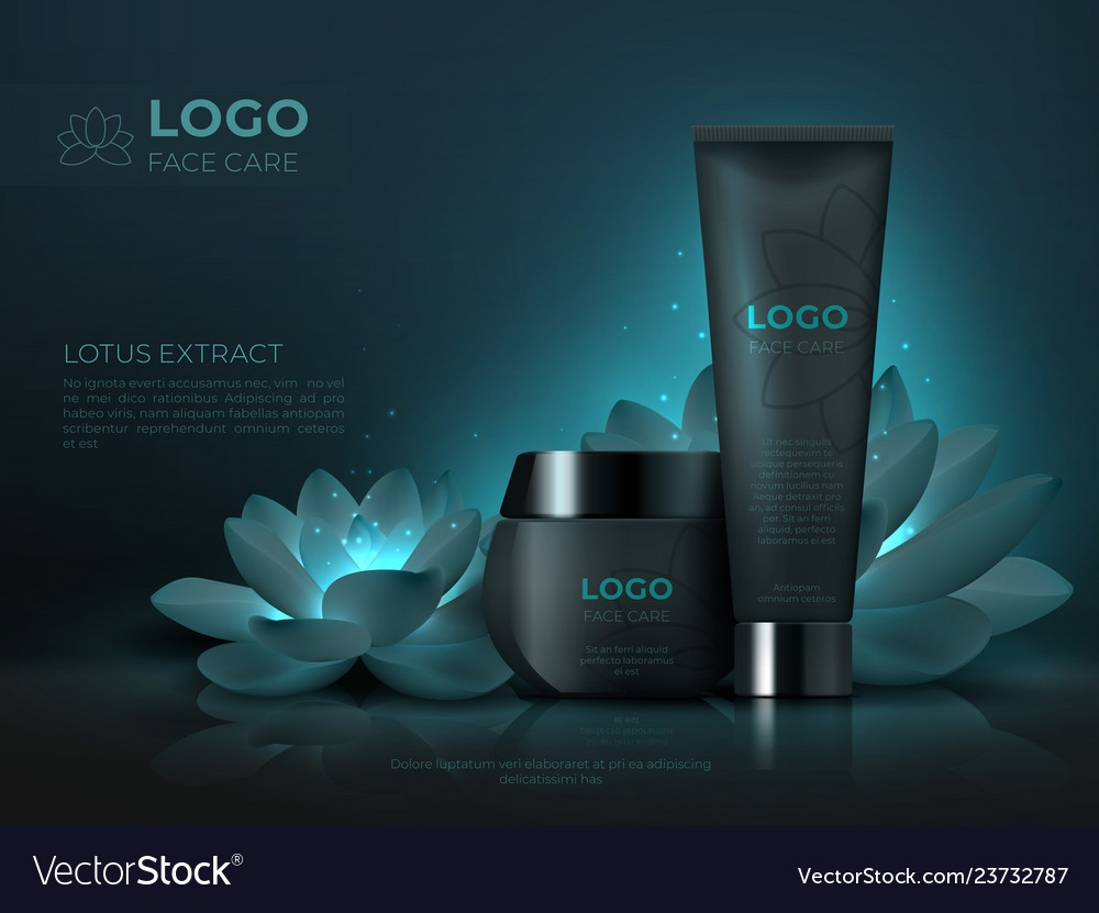 Black cosmetic product background luxury beauty Vector Image