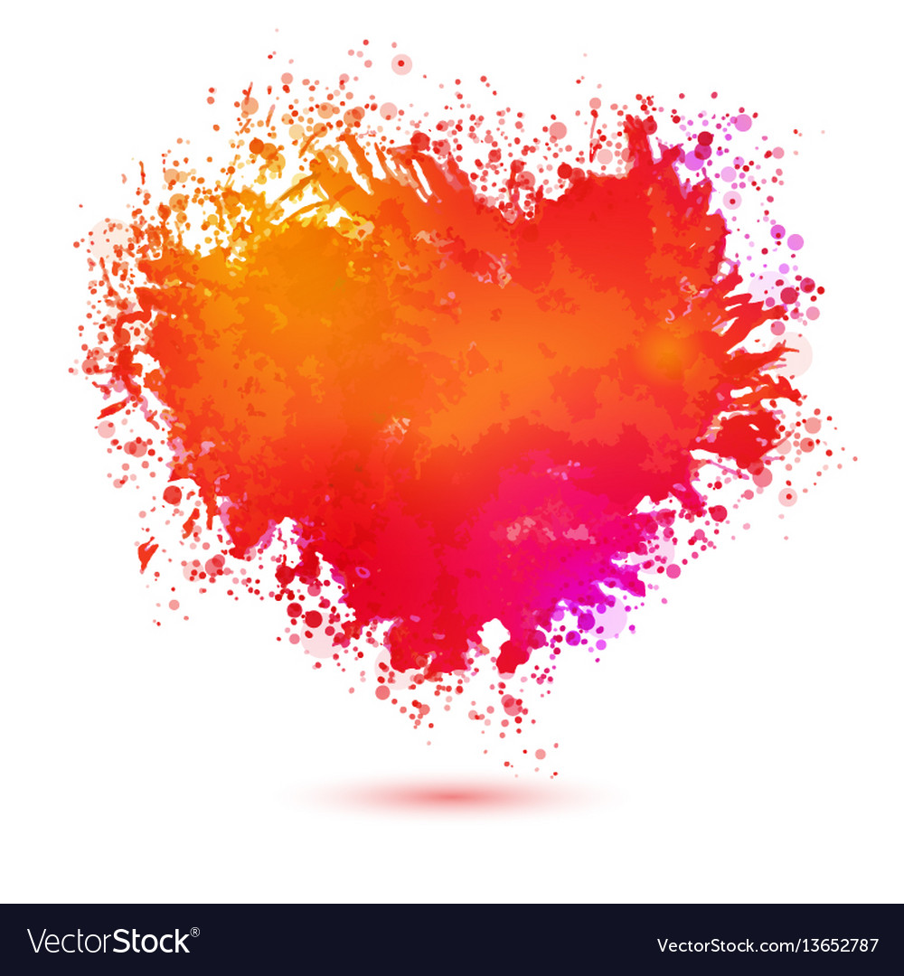 Bright colors watercolor heart Royalty Free Vector Image