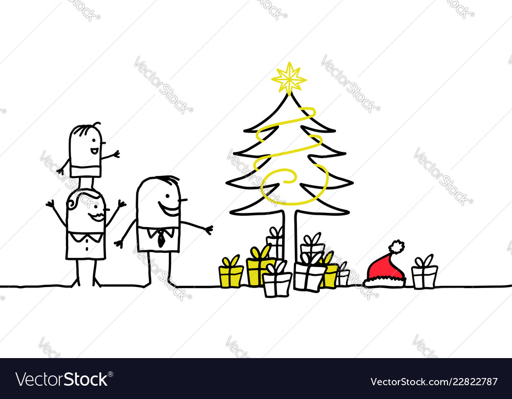 Cartoon characters -family and christmas time