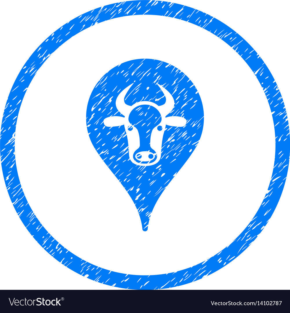 Cattle marker rounded grainy icon Royalty Free Vector Image
