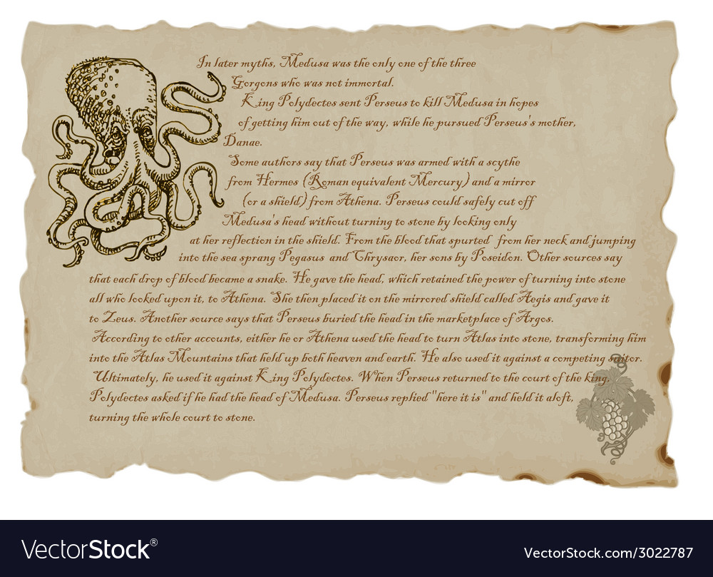 Creature or mystical monster gorgon Royalty Free Vector