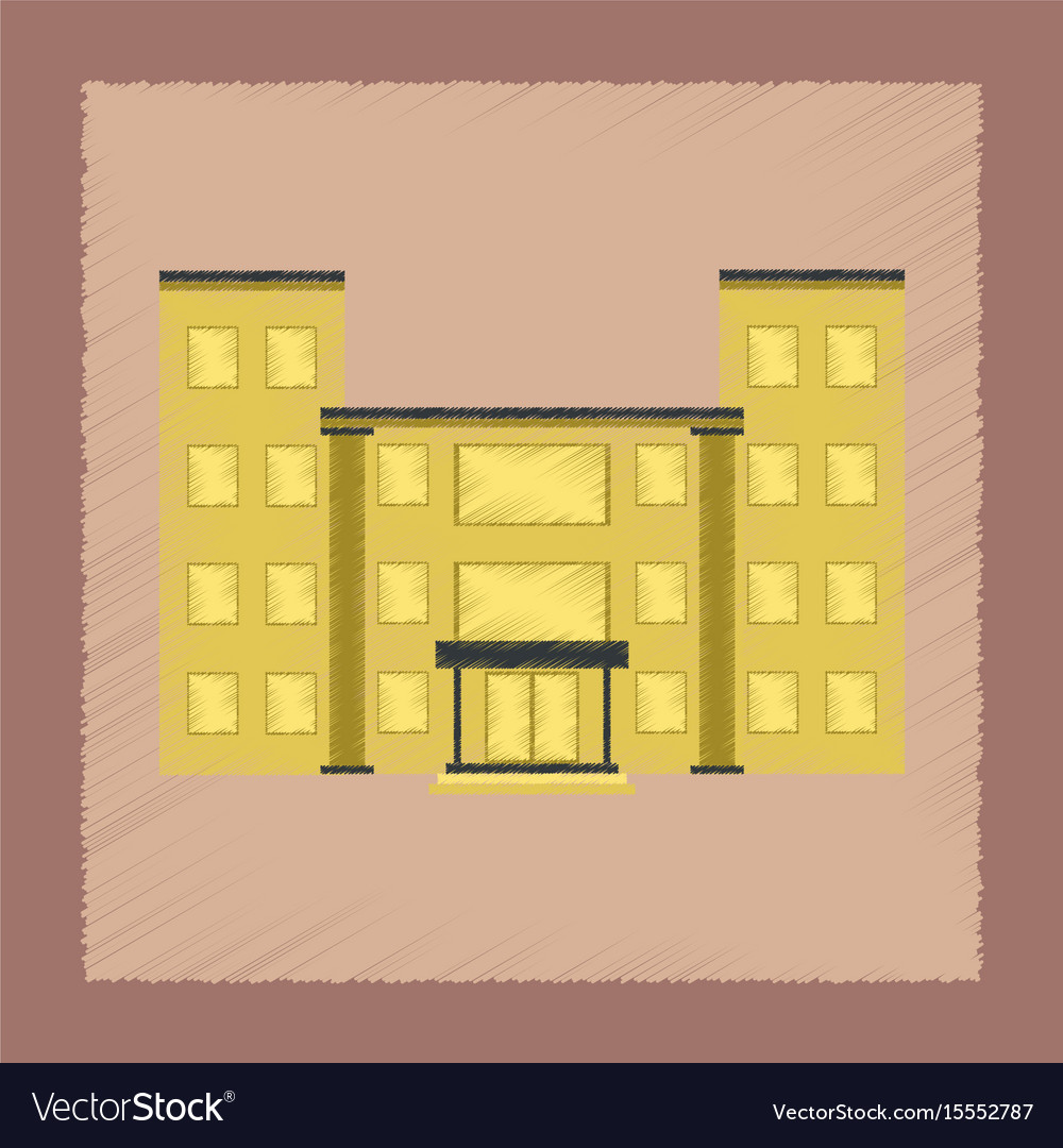 Flat Shading Style Icon School Building Royalty Free Vector