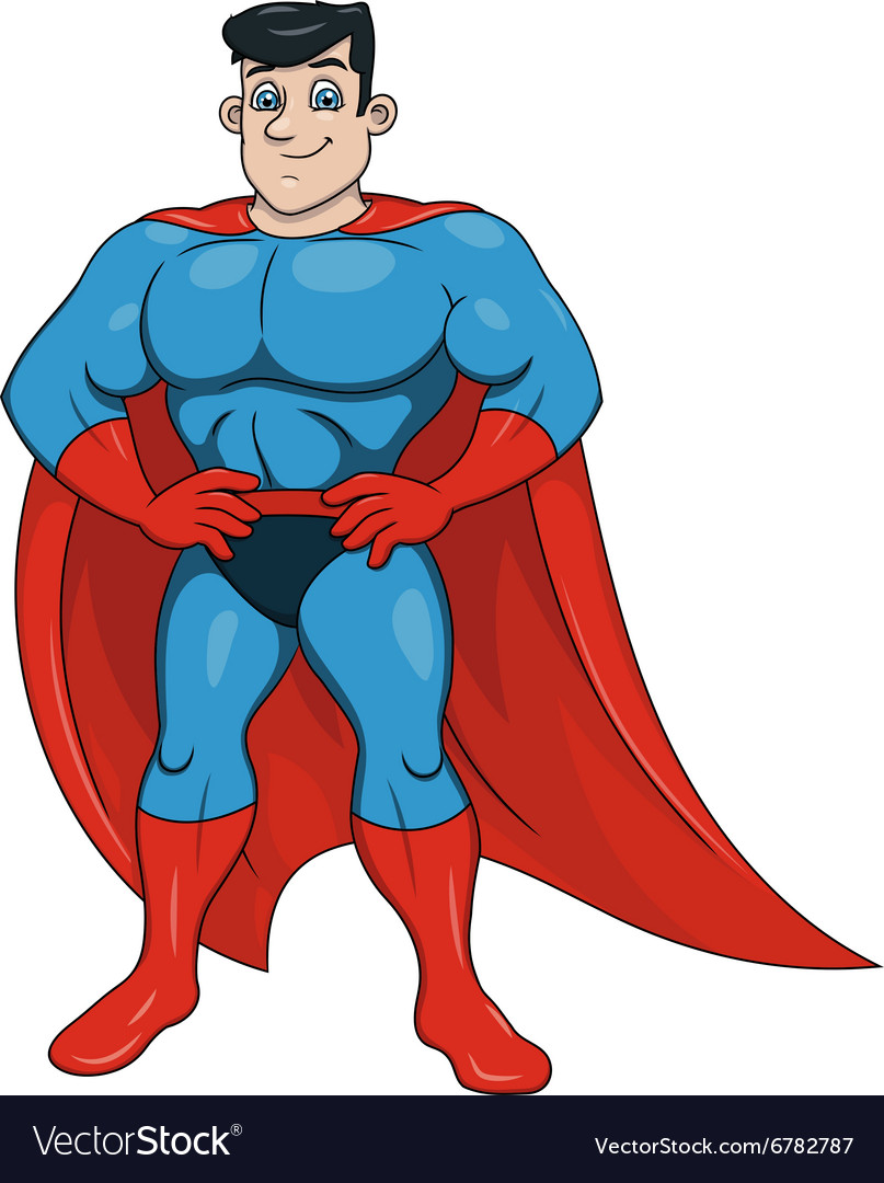 Handsome smiling superhero 4 Royalty Free Vector Image