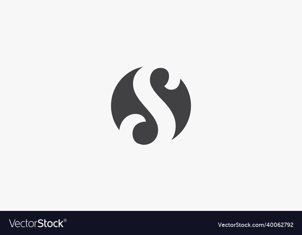 Abstract circle s logo negative space isolated Vector Image