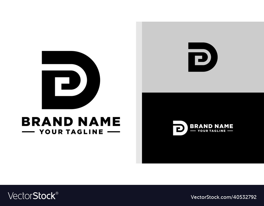 Dg logo monogram negative space editable Vector Image