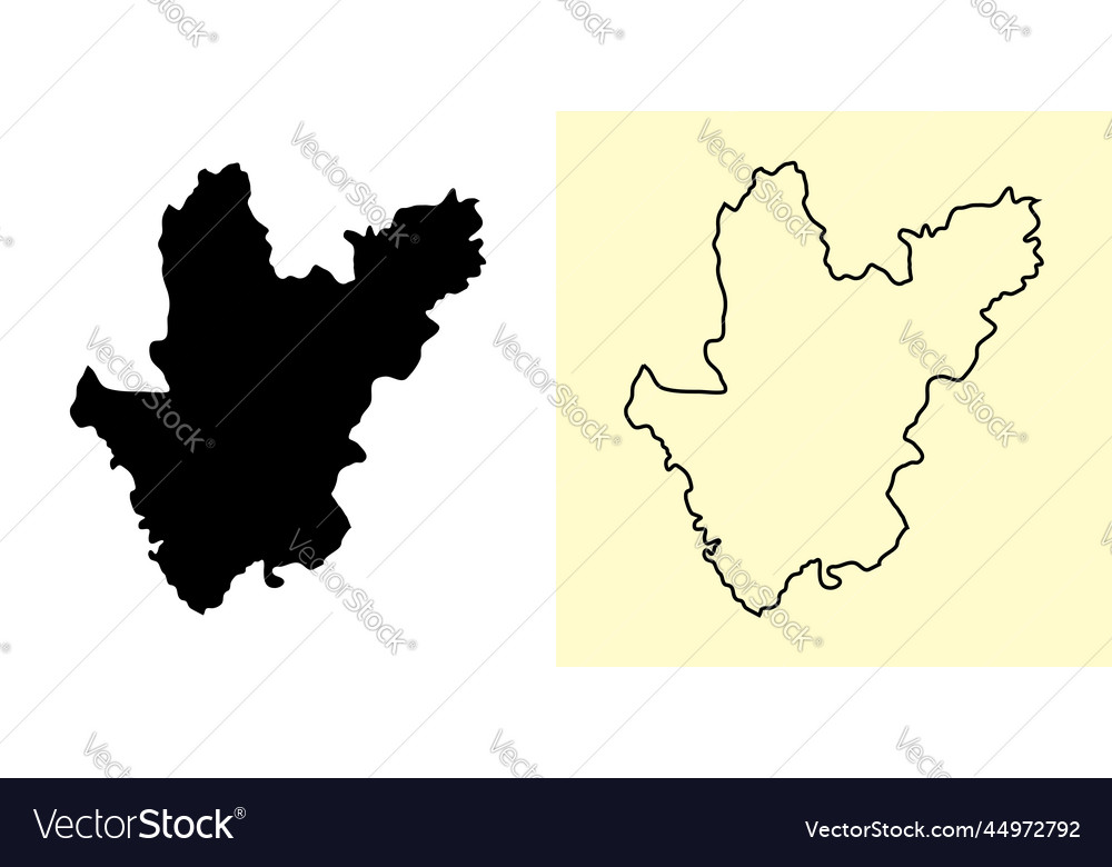 Dhaka map bangladesh asia filled and outline Vector Image