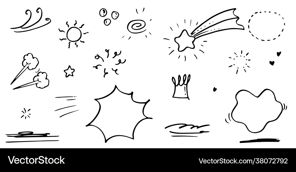 Hand drawn set curly swishes swashes swoops Vector Image