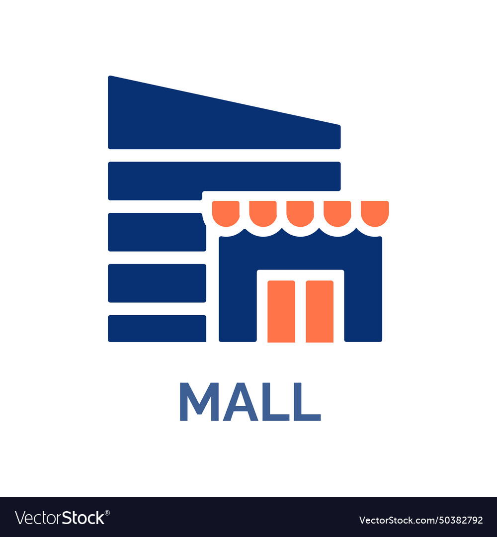 Mall flat icon isolated Royalty Free Vector Image