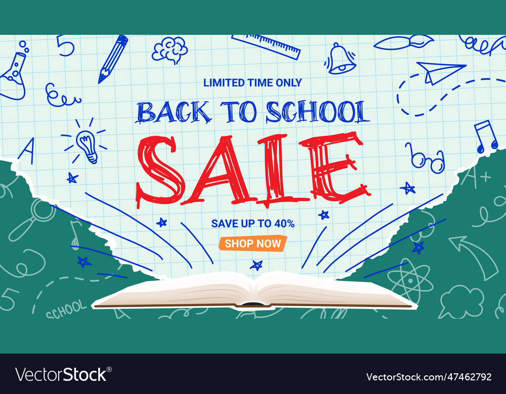 Seasonal background for back to school sale Vector Image