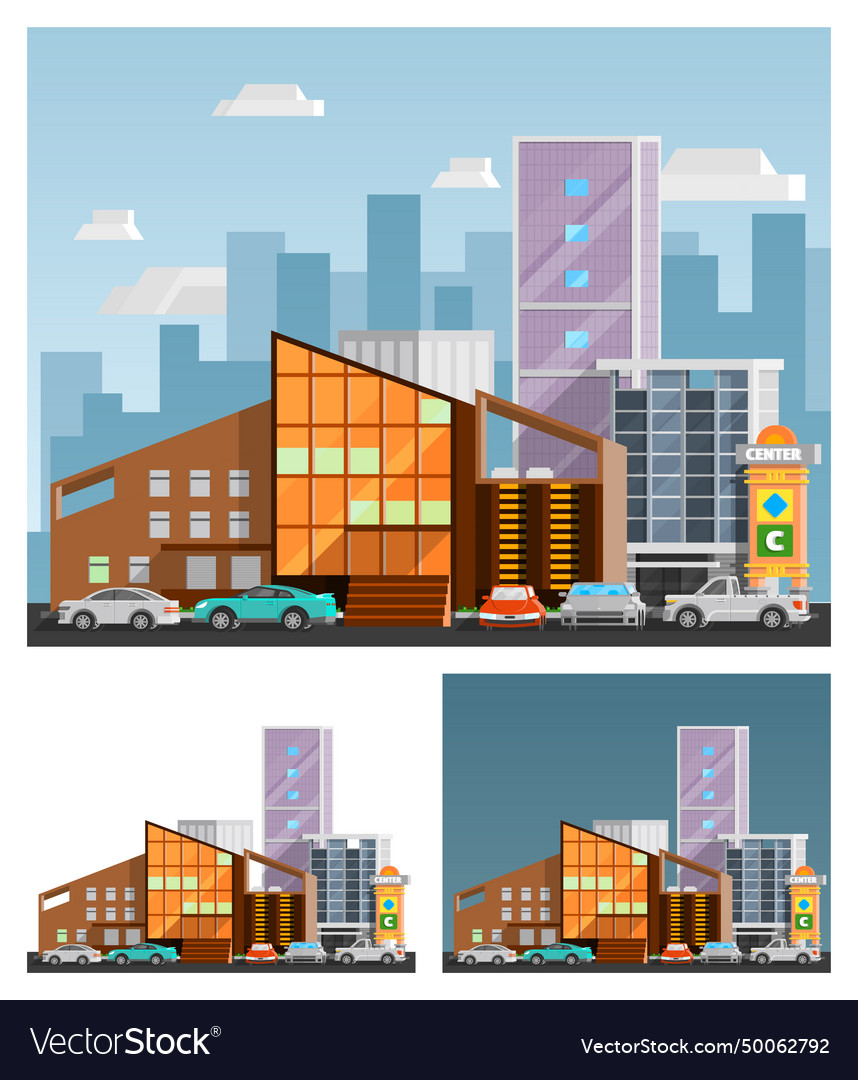 Shopping mall orthogonal compositions Royalty Free Vector