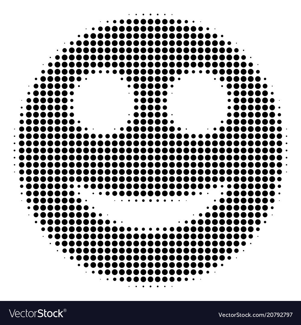 Black dotted smile icon Royalty Free Vector Image