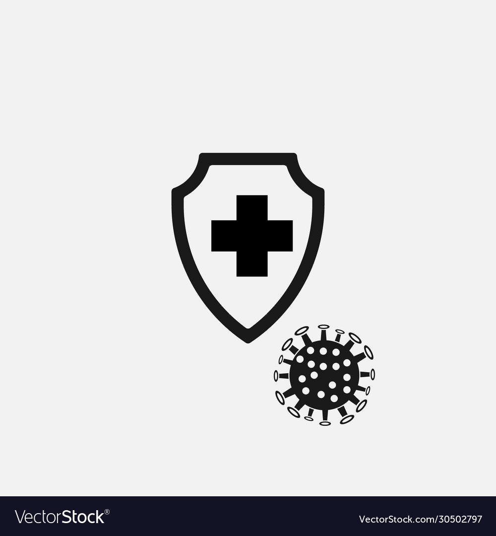 Coronavirus 2019 ncov with shield protection from