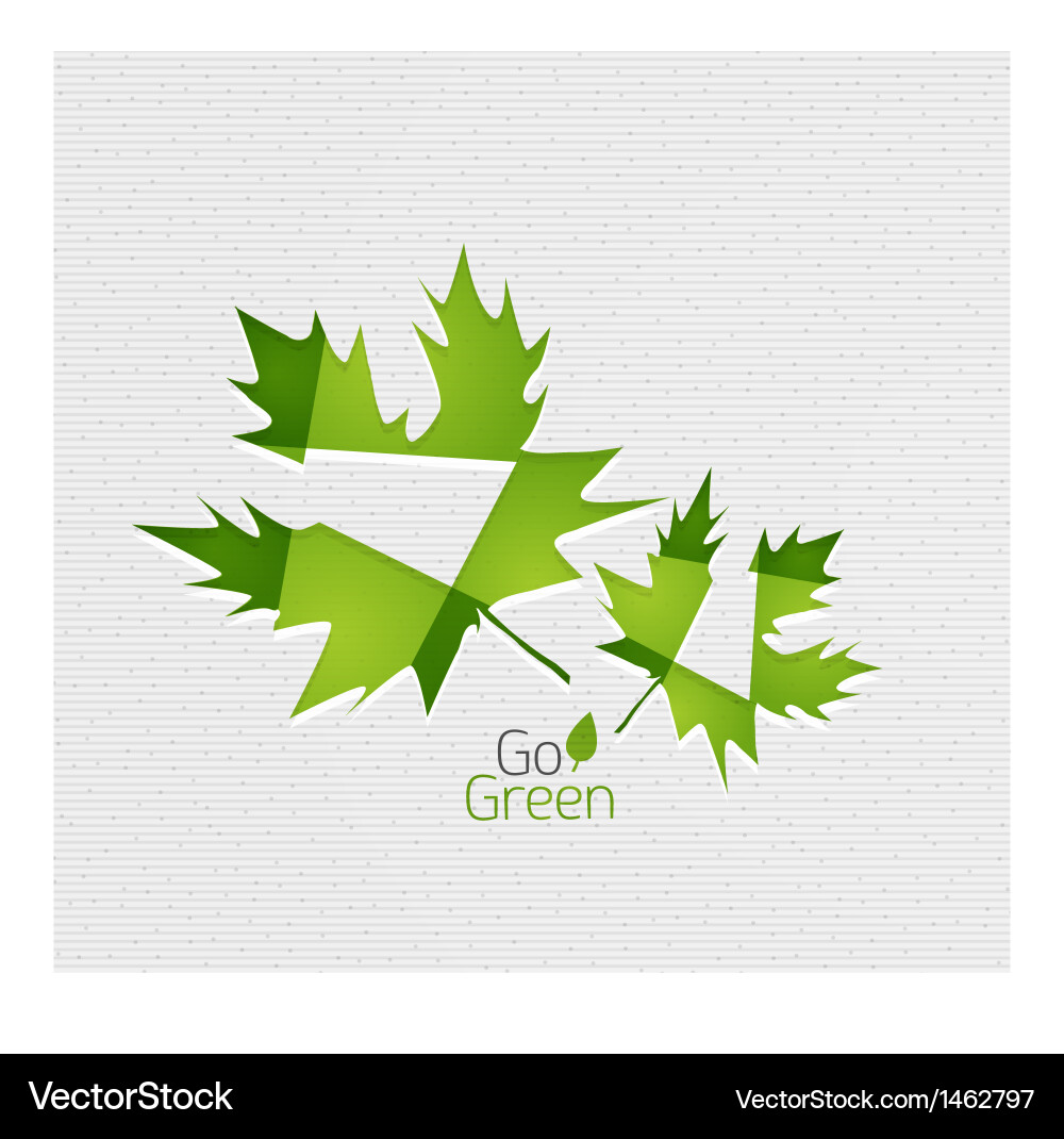 Leaf on paper template Royalty Free Vector Image