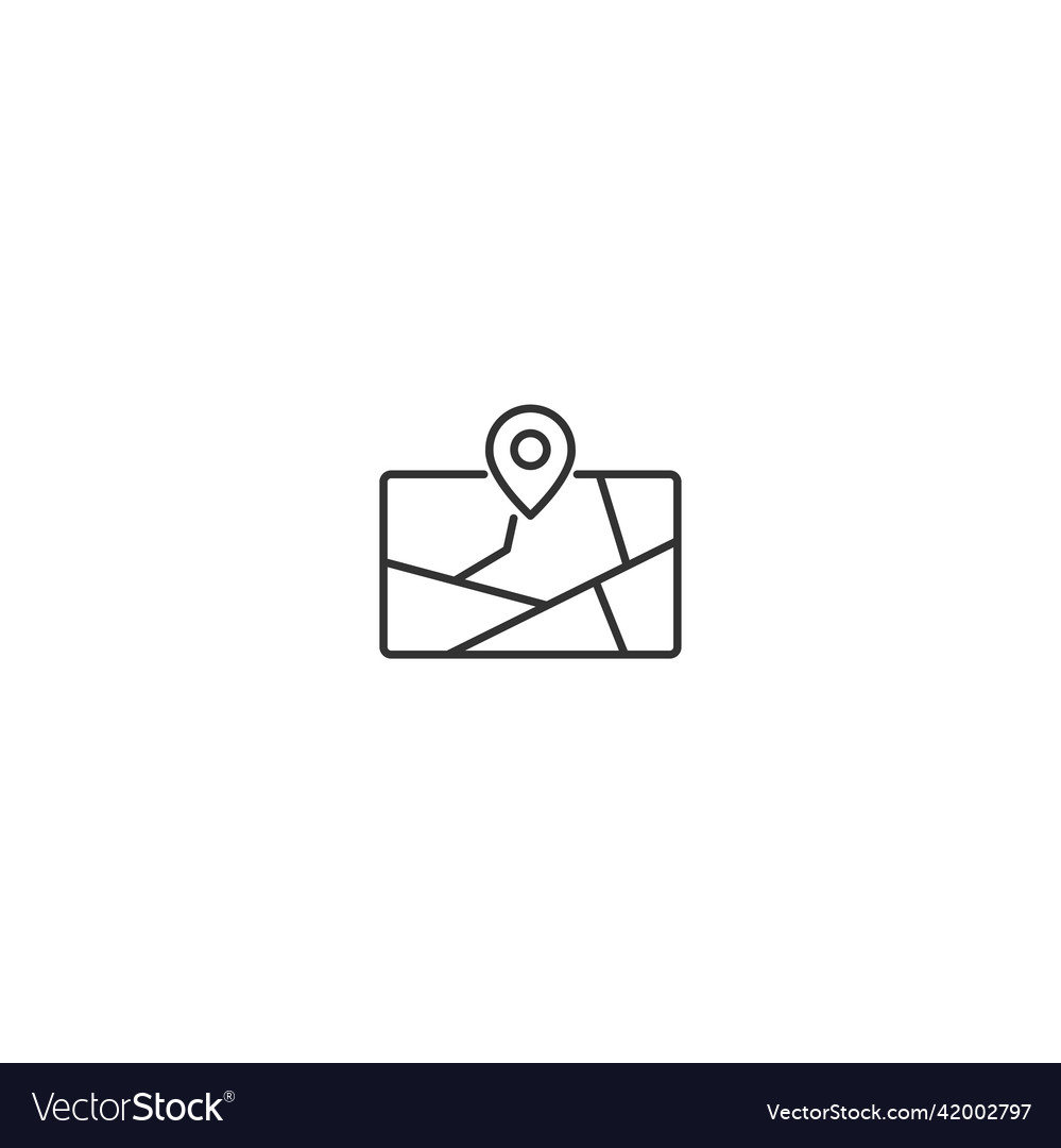 Map location pin line icon local trip world gps Vector Image