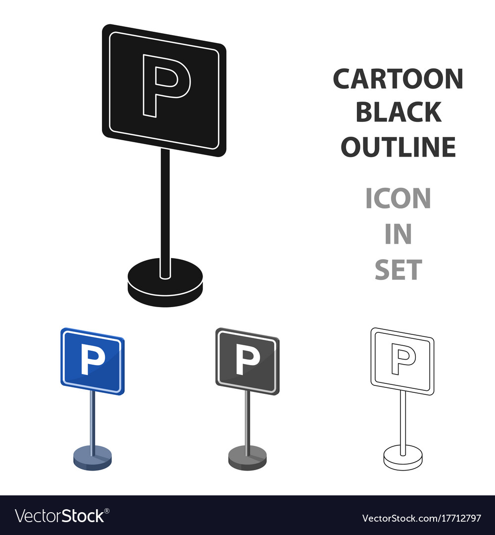 Parking sign icon in cartoon style isolated Vector Image Parking sign icon in cartoon style isolated Vector Image