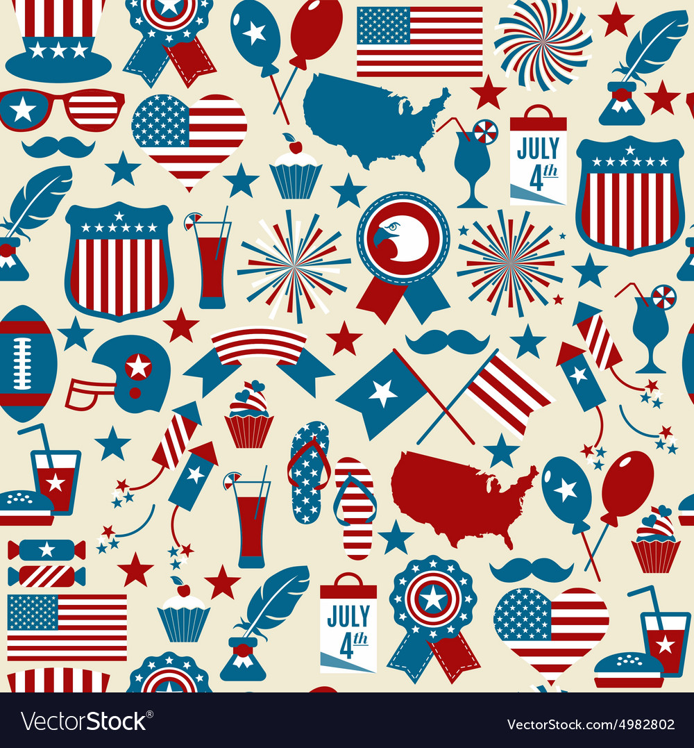 American design seamless pattern independence day