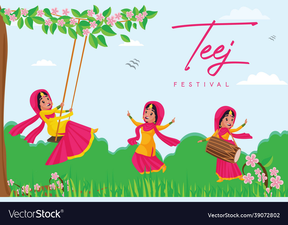 Banner design of haryali teej Royalty Free Vector Image