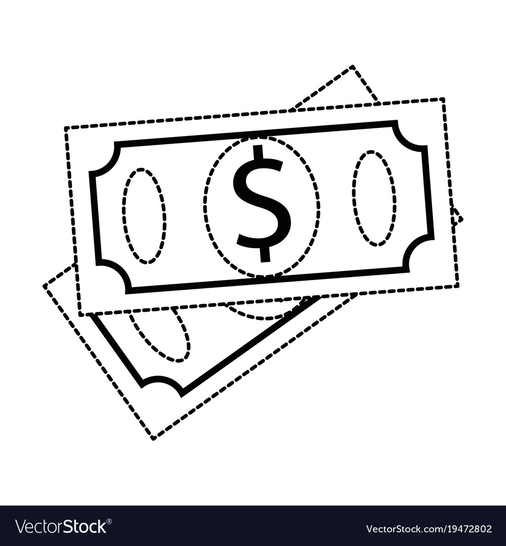 Bills dollars isolated icon Royalty Free Vector Image