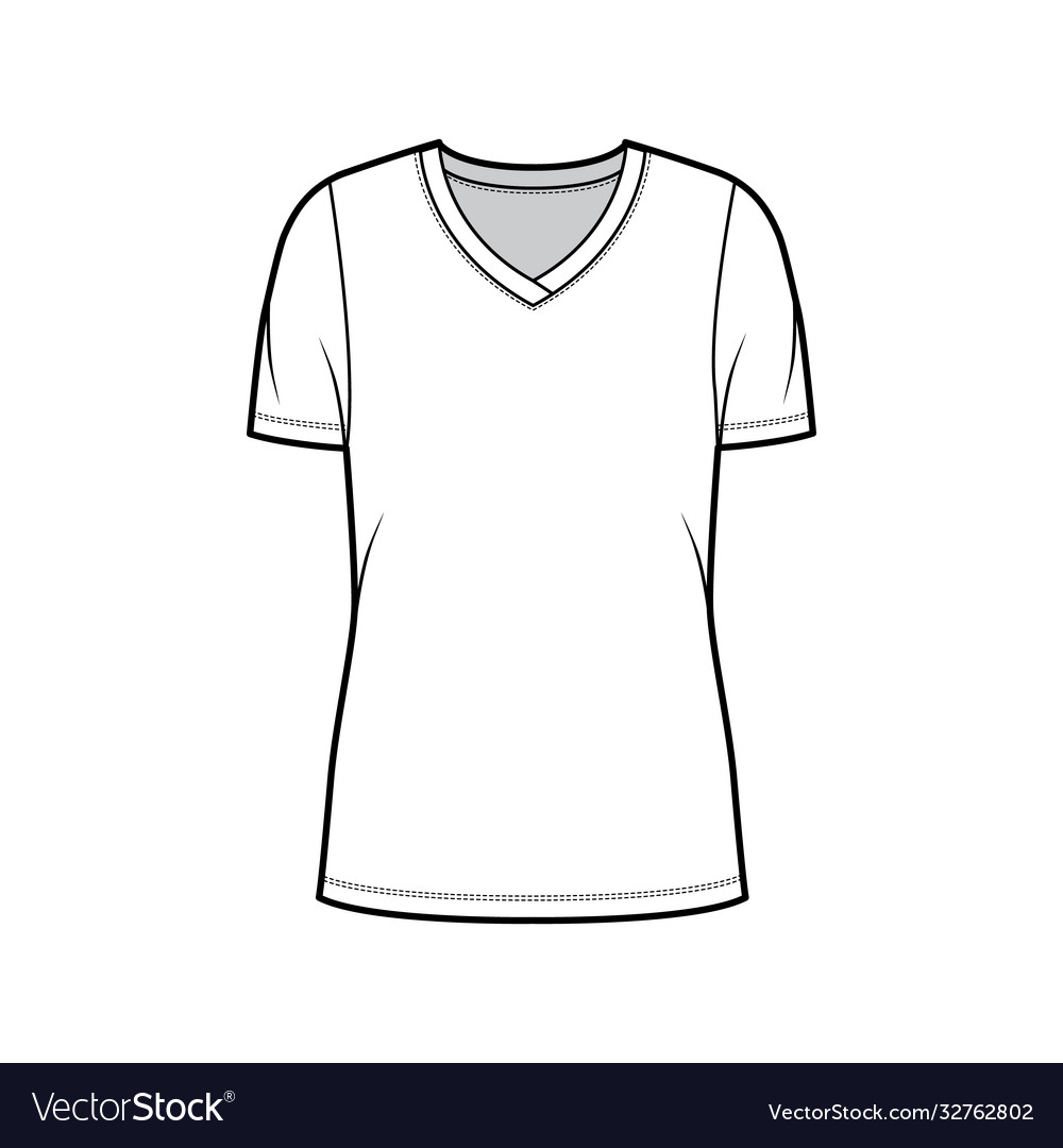 V Neck Jersey T Shirt Technical Fashion Royalty Free Vector