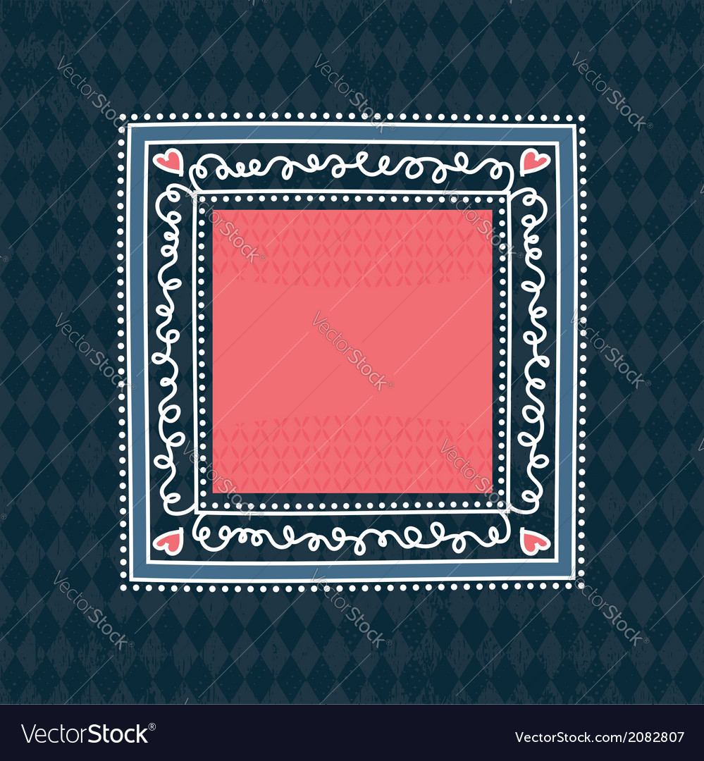 Blue background with decorative label Royalty Free Vector