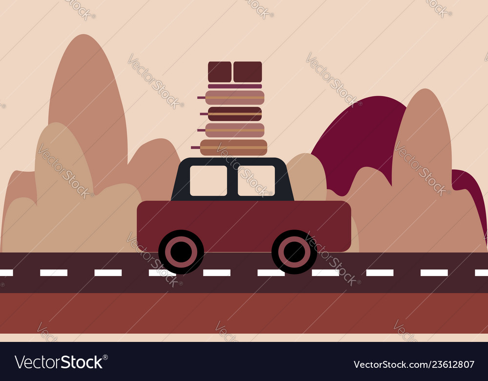 luggage on top of car