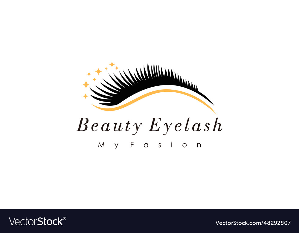 Eyelash extension logo design template for beauty Vector Image