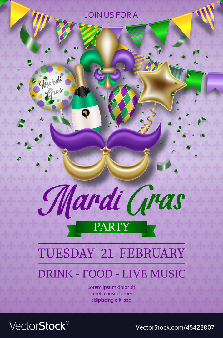 mardi gras party poster