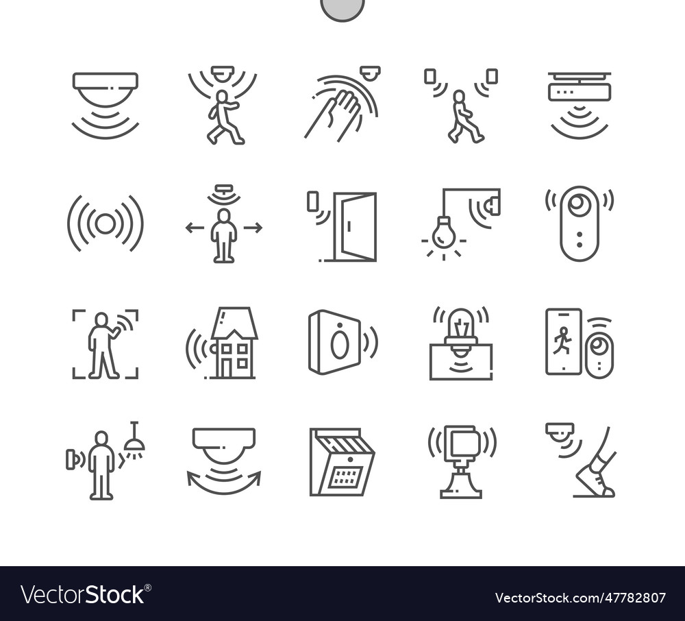 Motion sensor smart house sensor waves Royalty Free Vector
