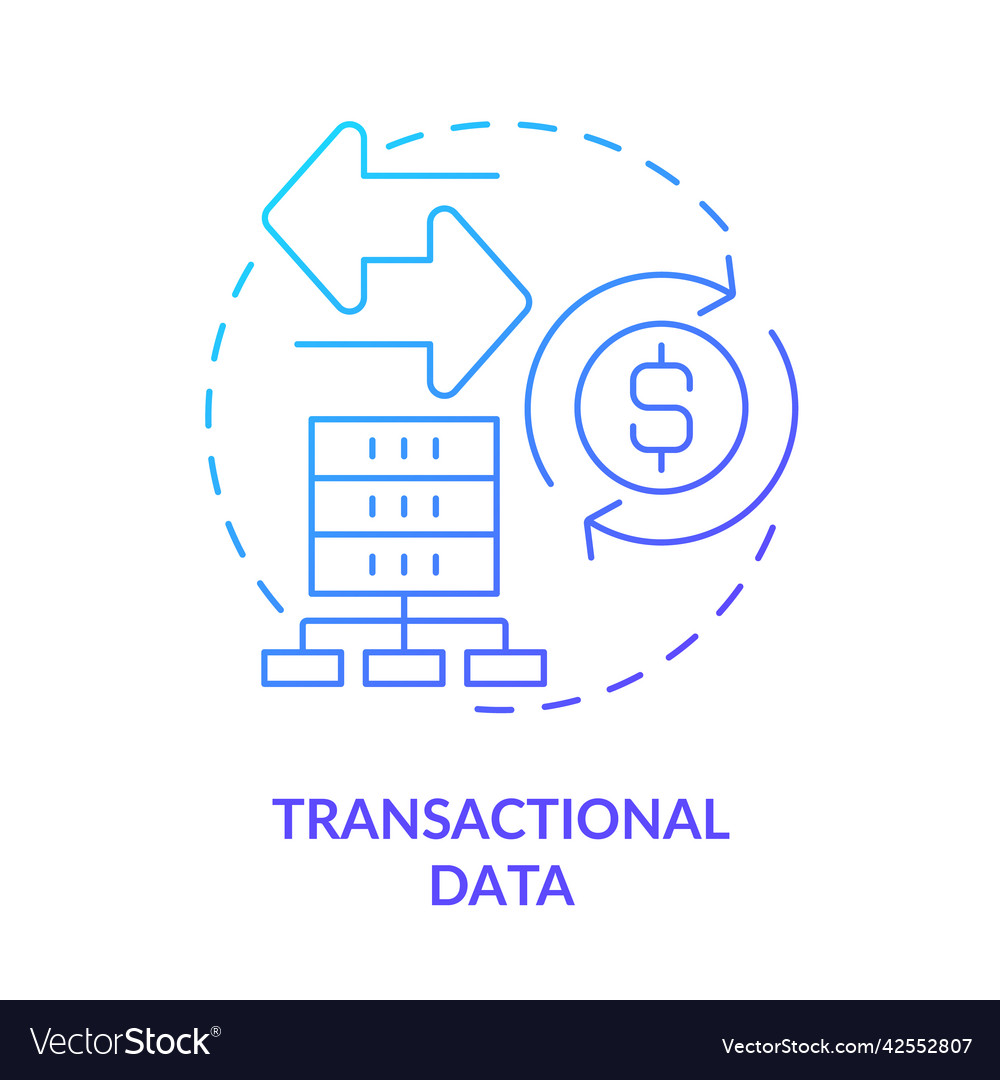 Transactional data blau Gradienten-Konzept-Ikone