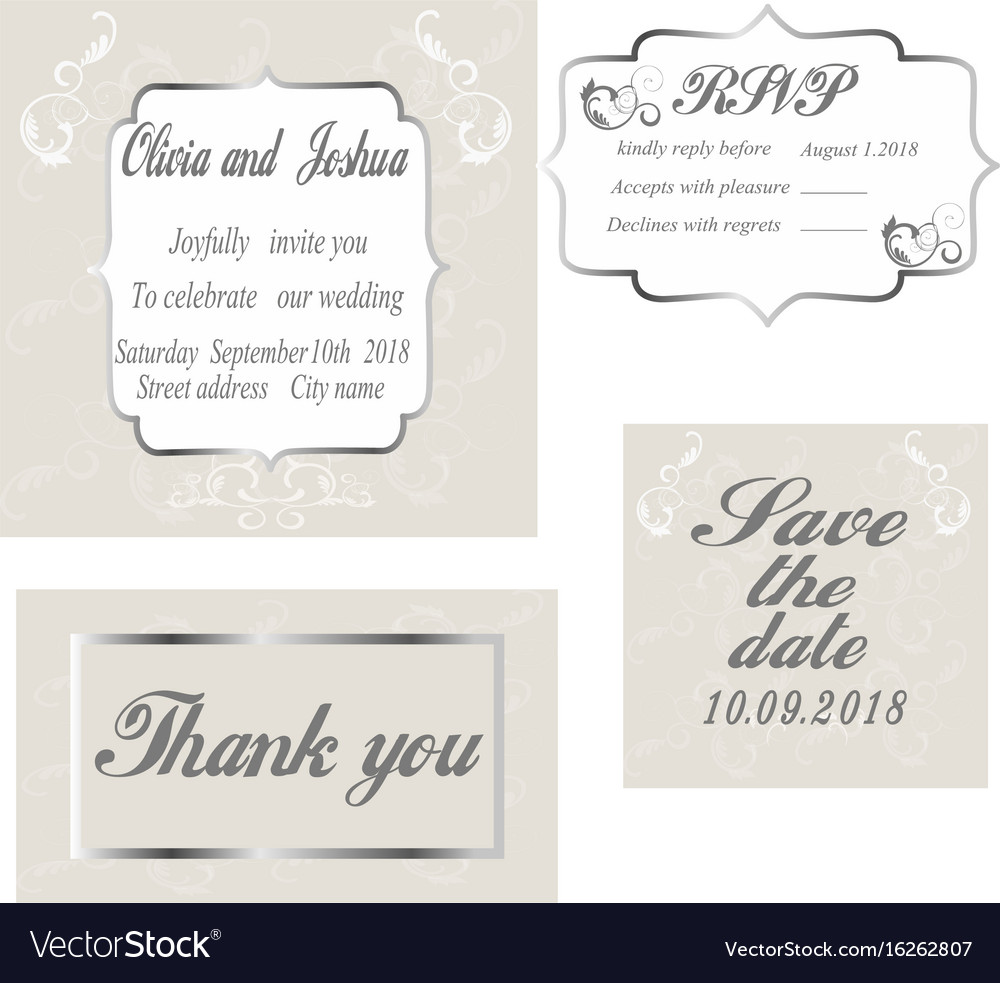 Vintage wedding invitation template