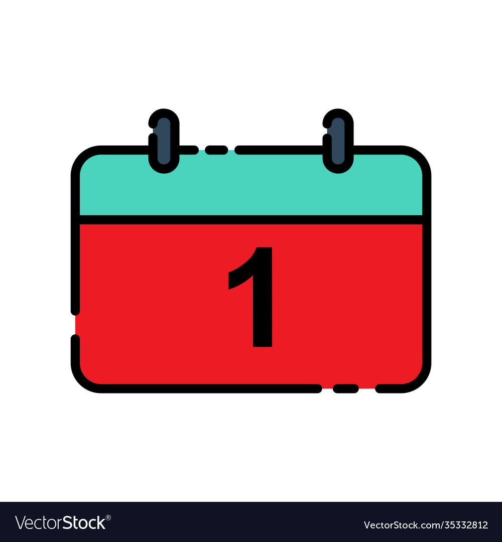 Calendar lineal color icon with text date Vector Image