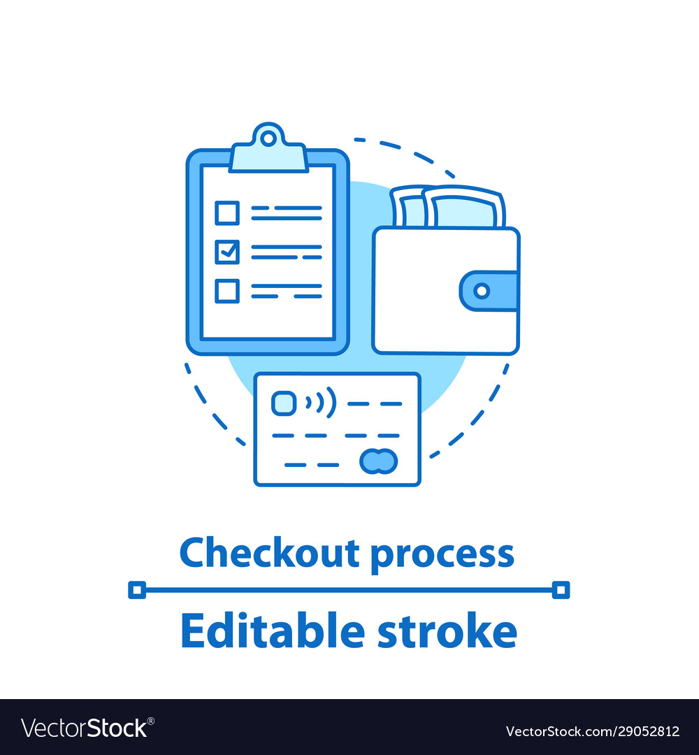 Checkout process concept icon Royalty Free Vector Image