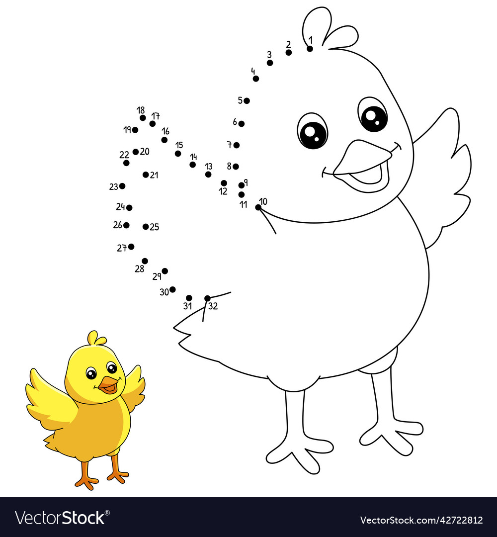 Dot to chick flying coloring page for kids