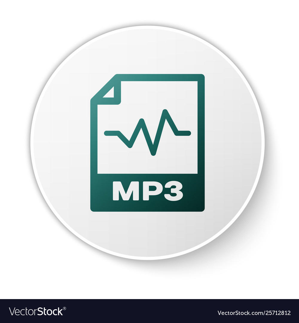 Green mp3 file document icon download mp3 button Vector Image