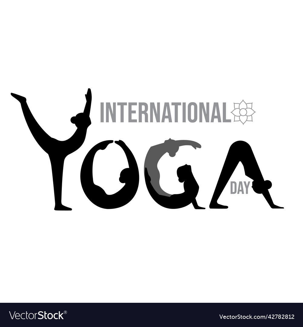 International yoga day silhouette body Royalty Free Vector