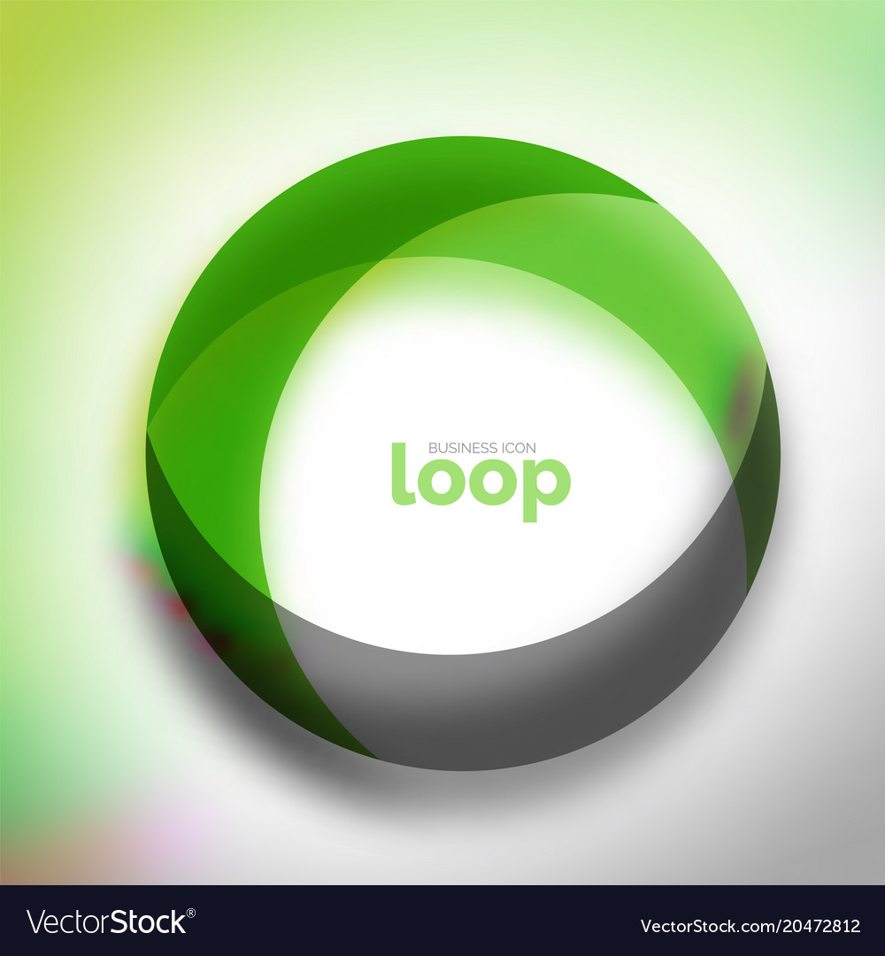 Loop Kreis Business-Ikone erstellt mit Glas