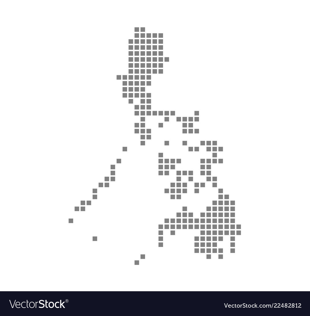 Pixel map philippines dotted map of Royalty Free Vector