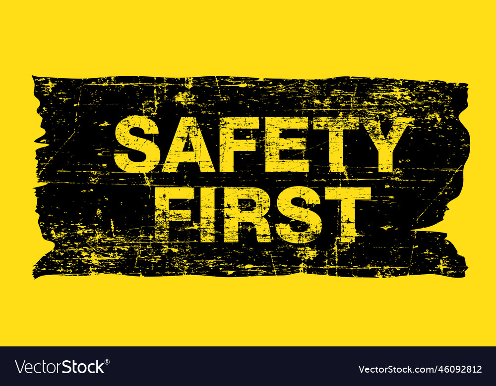 Safety first grunge fonts style construction