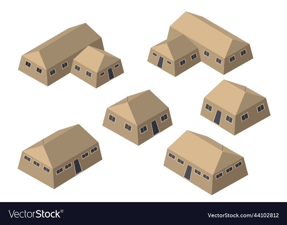 Set of army armed troop isometric armed military Vector Image