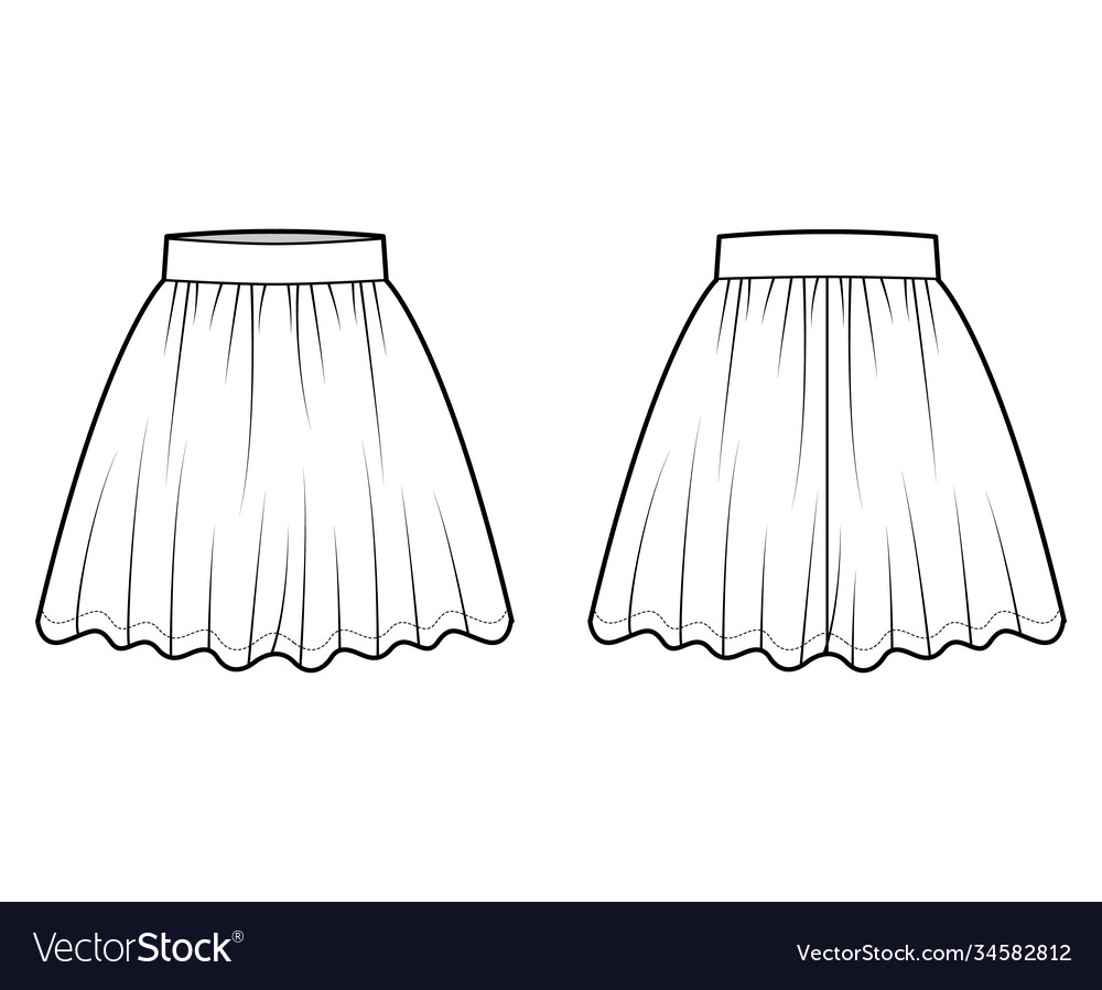 Skirt dirndl technical fashion Royalty Free Vector Image