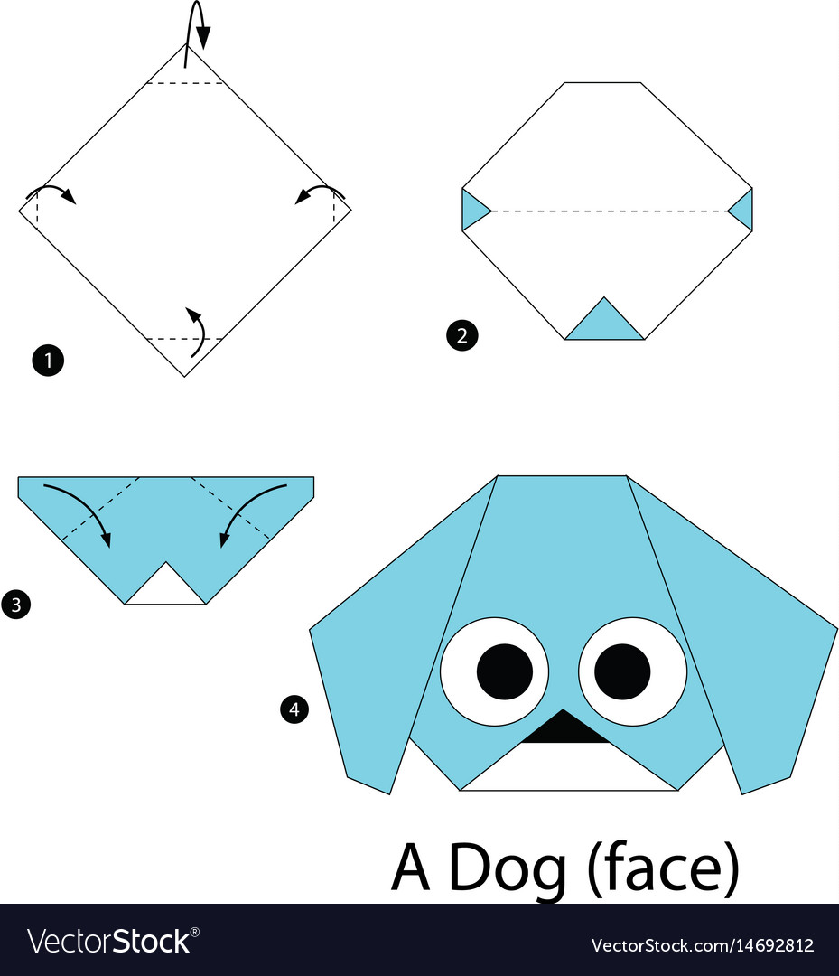 Step by instructions how to make origami Vector Image