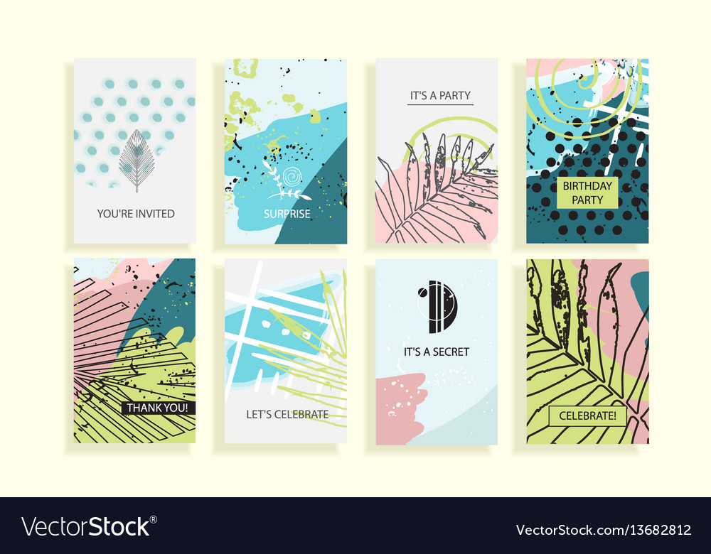 universal floral posters set royalty free vector image