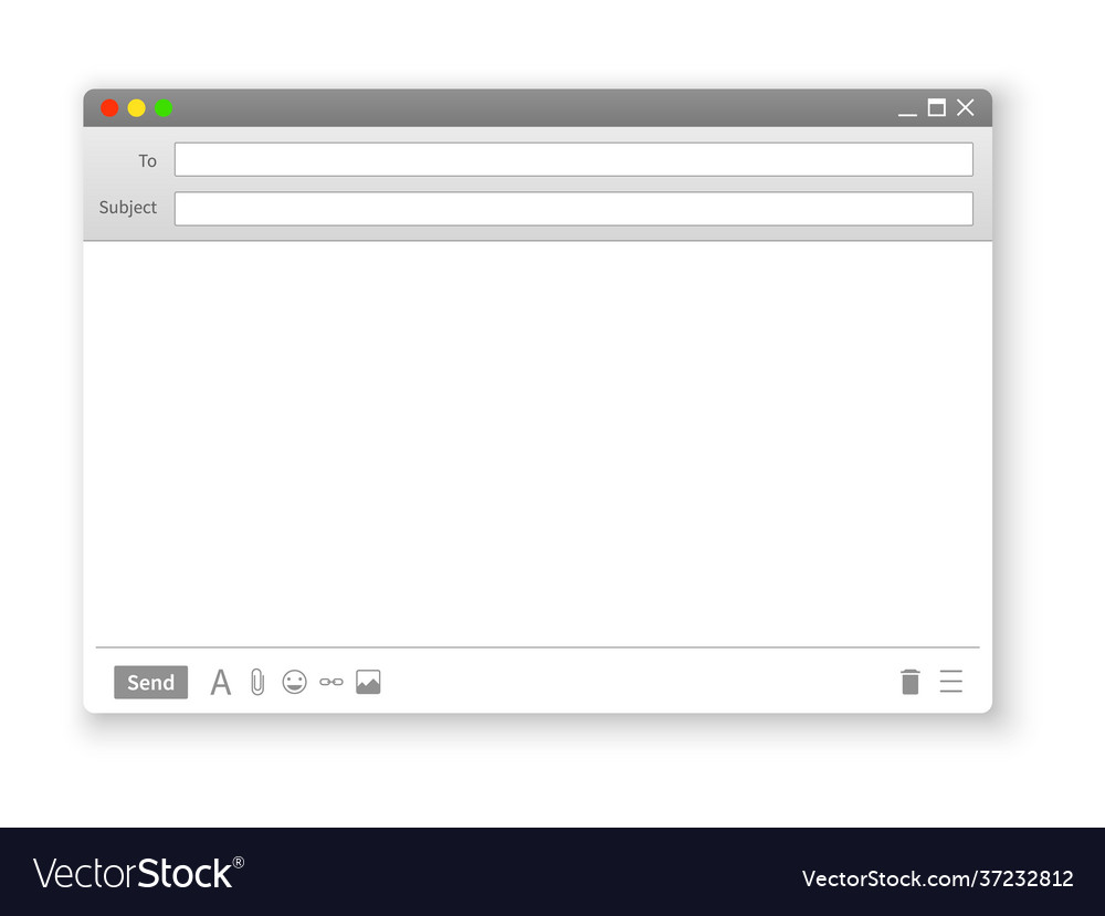 Window email realistic frame for online message Vector Image
